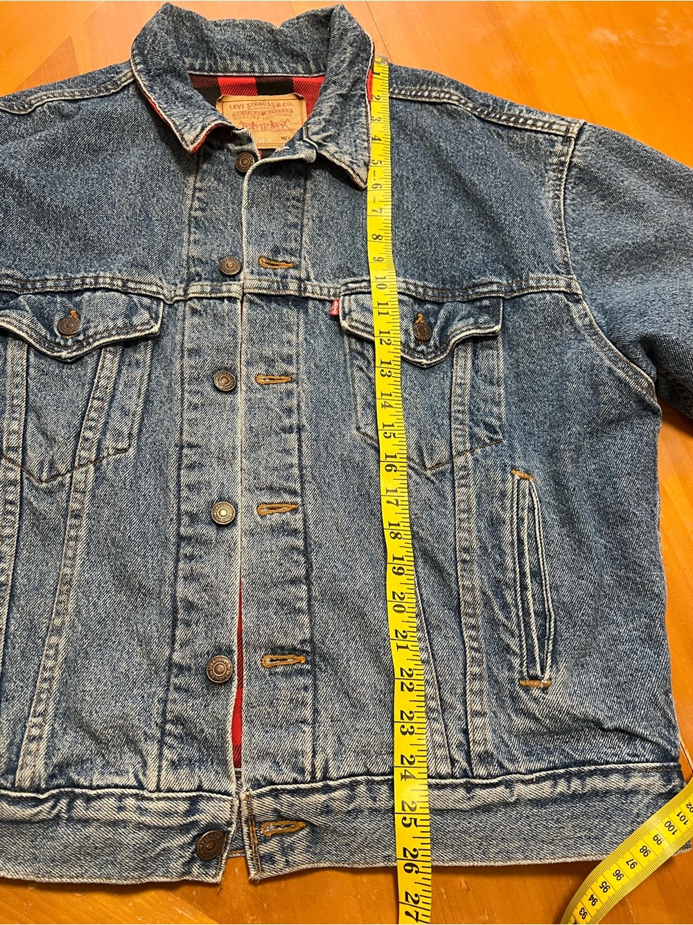 Vintage Levi’s 70417 Type III Trucker Jacket Buffalo Plaid Liner USA Medium - Picture 15 of 15